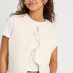 Veste matelassée nouée ecru femme