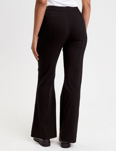 Pantalon bootcut stretch noir femme