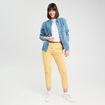 Pantalon chino 7/8ème jaune clair femme