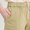 Short droit détails brodés vert kaki femme
