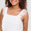 Top sans manches dentelle bas resserré ecru femme