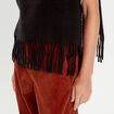 Poncho avec franges noir femme