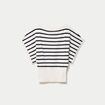 Pull ample manches courtes col rond blanc femme
