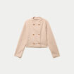 Veste droite cropped effet polaire ivoire femme
