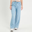Pantalon large en jean denim bleach femme