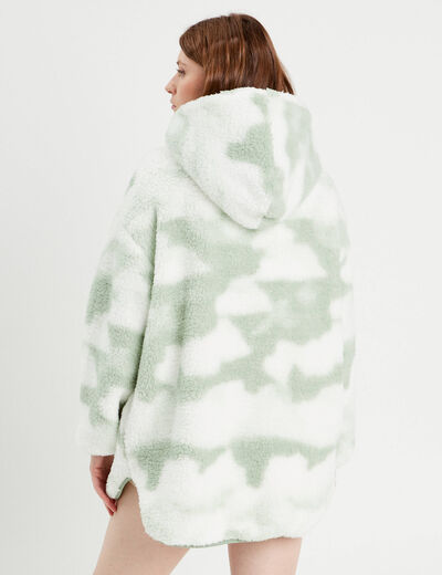 Sweat de pyjama effet polaire vert pastel femme