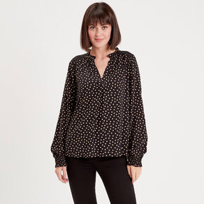 Chemise manches longues noir femme