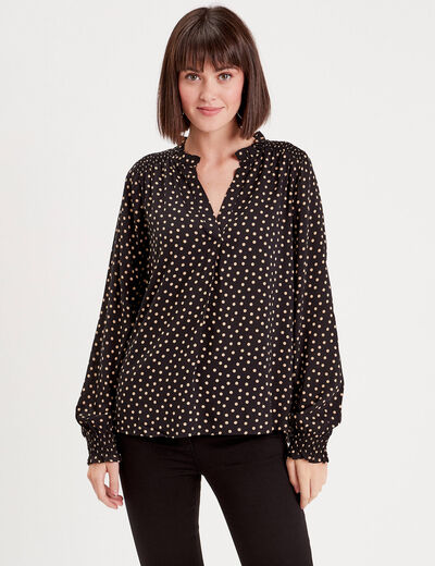 Chemise manches longues noir femme