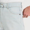 Short mom taille haute en jean denim bleach femme