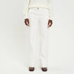 Jean wide leg taille standard denim blanc femme