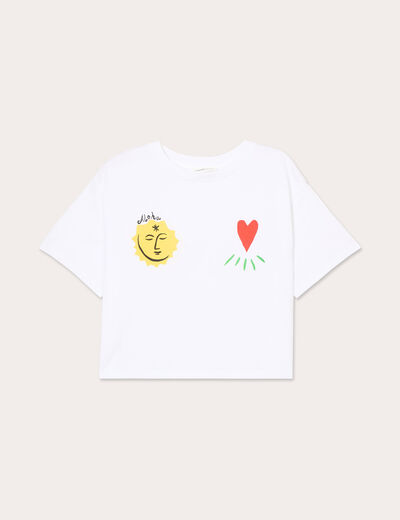 T-shirt cropped blanc femme
