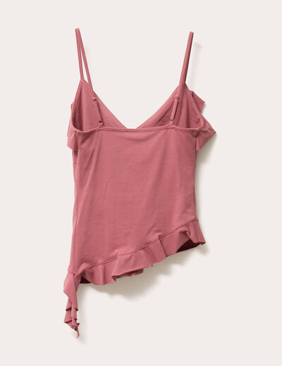 Débardeur asymétrique vieux rose femme