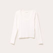 T-shirt manches longues côtelé ecru femme