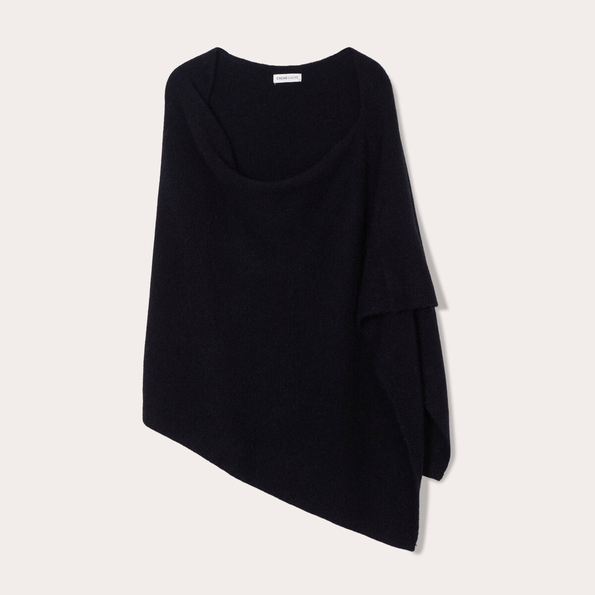 Poncho asymétrique noir femme