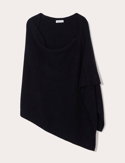 Poncho asymétrique noir femme