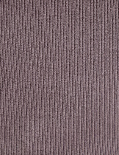 T-shirt manches courtes côtelé gris foncé femme