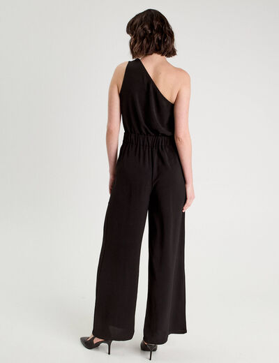 Combinaison pantalon large noir femme