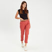 Pantalon chino 7/8ème vieux rose femme