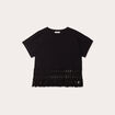 T-shirt franges crochet noir femme