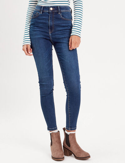 Jeans skinny taille haute denim brut femme