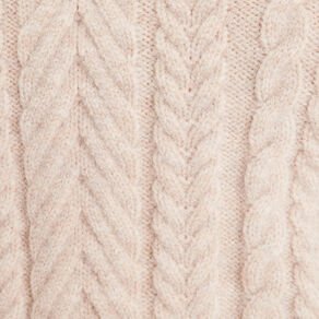 Pull col montant avec torsades sable femme