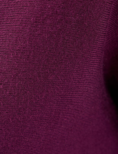 Pull avec col zippé prune femme