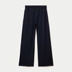Jogging bootcut taille haute bleu marine femme