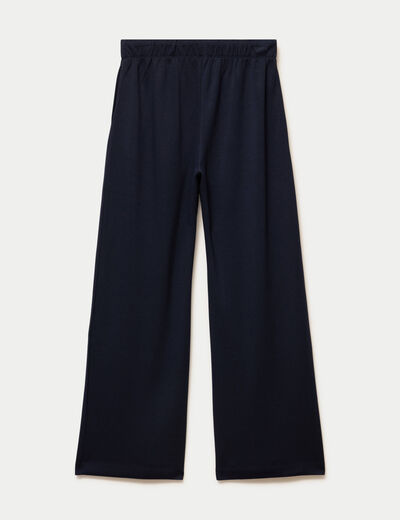 Jogging bootcut taille haute bleu marine femme