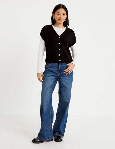 Gilet sans manches noir femme