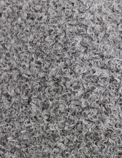 Veste zippée bouclette gris clair femme