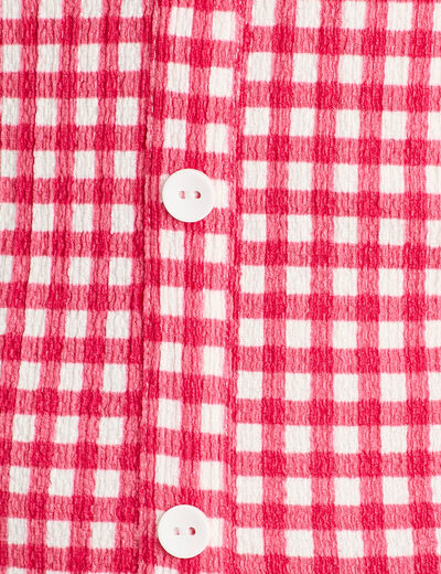 Blouse cropped rose framboise femme