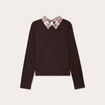 Pull manches longues marron foncé femme