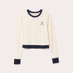 T-shirt cropped 2-en-1 ecru femme