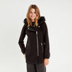 Manteau droit avec capuche noir femme