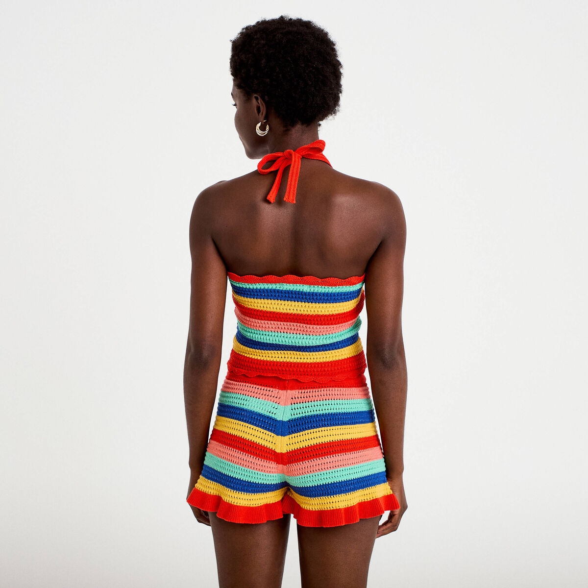 D&eacute;bardeur dos nu en crochet rouge femme