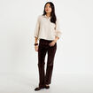 Chemise droite col classique manches 3/4 blanc femme