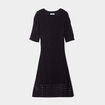 Robe pull évasée ajourée noir femme