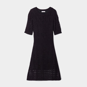 robe pull evasee ajouree noir femme Robe pull évasée ajourée noir femme