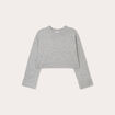 Pull cropped manches longues gris foncé femme