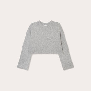 Pull cropped manches longues gris foncé femme