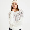 Pull manches longues ecru femme
