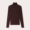 Pull c&ocirc;tel&eacute; col roul&eacute; marron fonc&eacute; femme