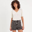 T-shirt manches courtes ecru femme