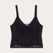 Débardeur cropped dentelle noir femme