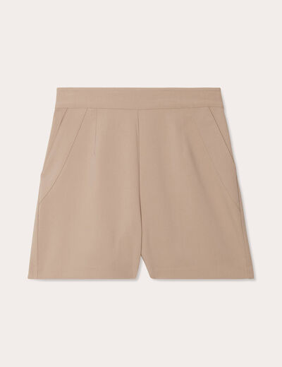 Short ajusté beige femme