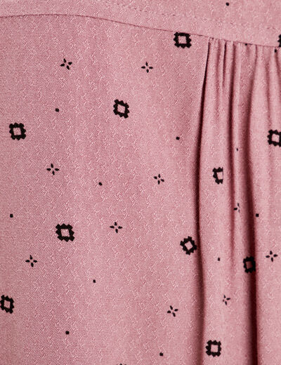 Chemise manches longues rose femme