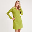Robe pull droite col polo vert anis femme