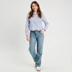 Chemise avec broderie blanc femme