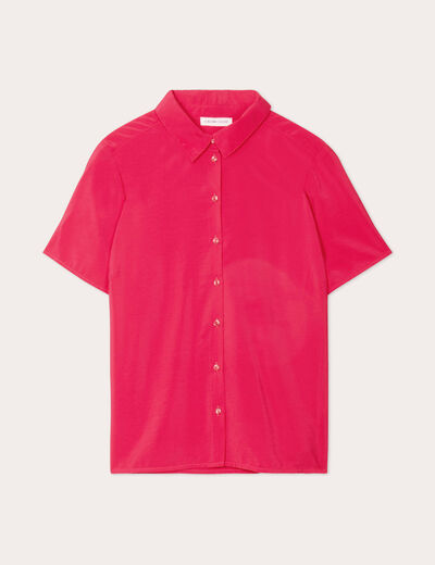 Chemise manches courtes rose fushia femme