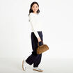 Gilet ajour&eacute; manches longues ecru femme